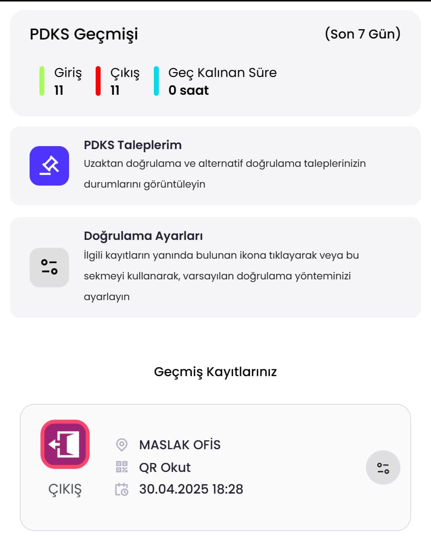 PDKS ve Vardiya Takibi