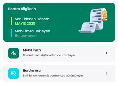 Bordro modülü ekran görüntüsü